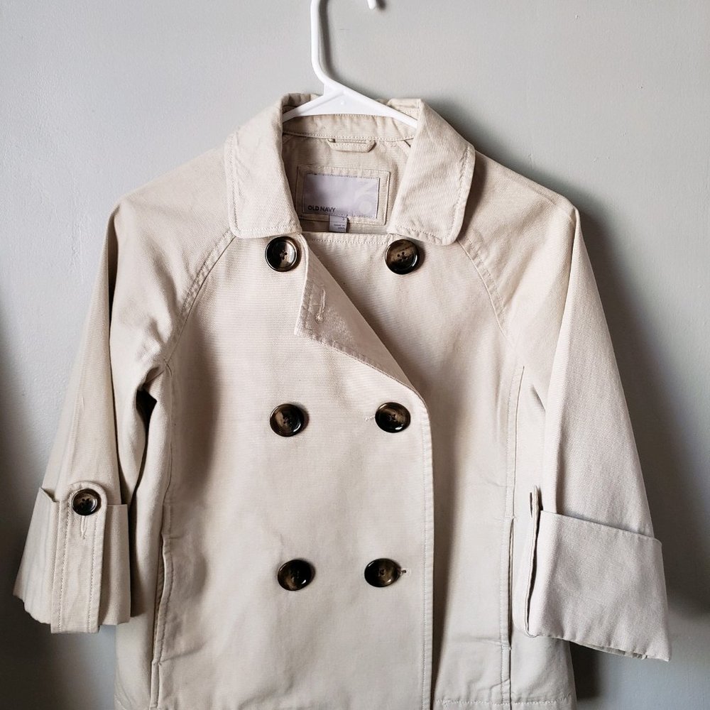 Old Navy  Tan double breasted cropped pea coat